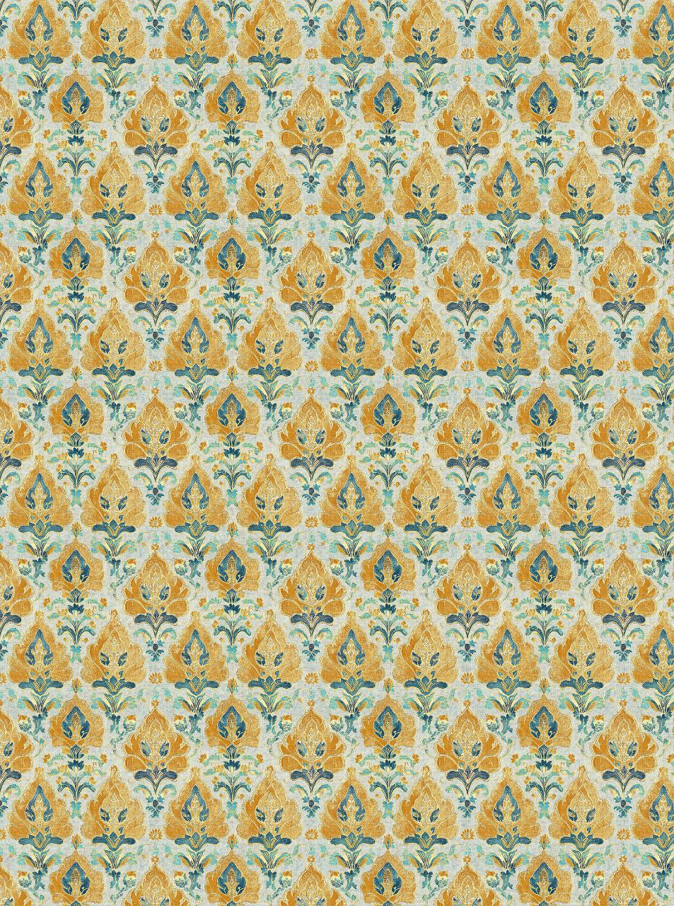 Ethnic Yellow Green Motif - Textile Print (Decoupage Sheet)