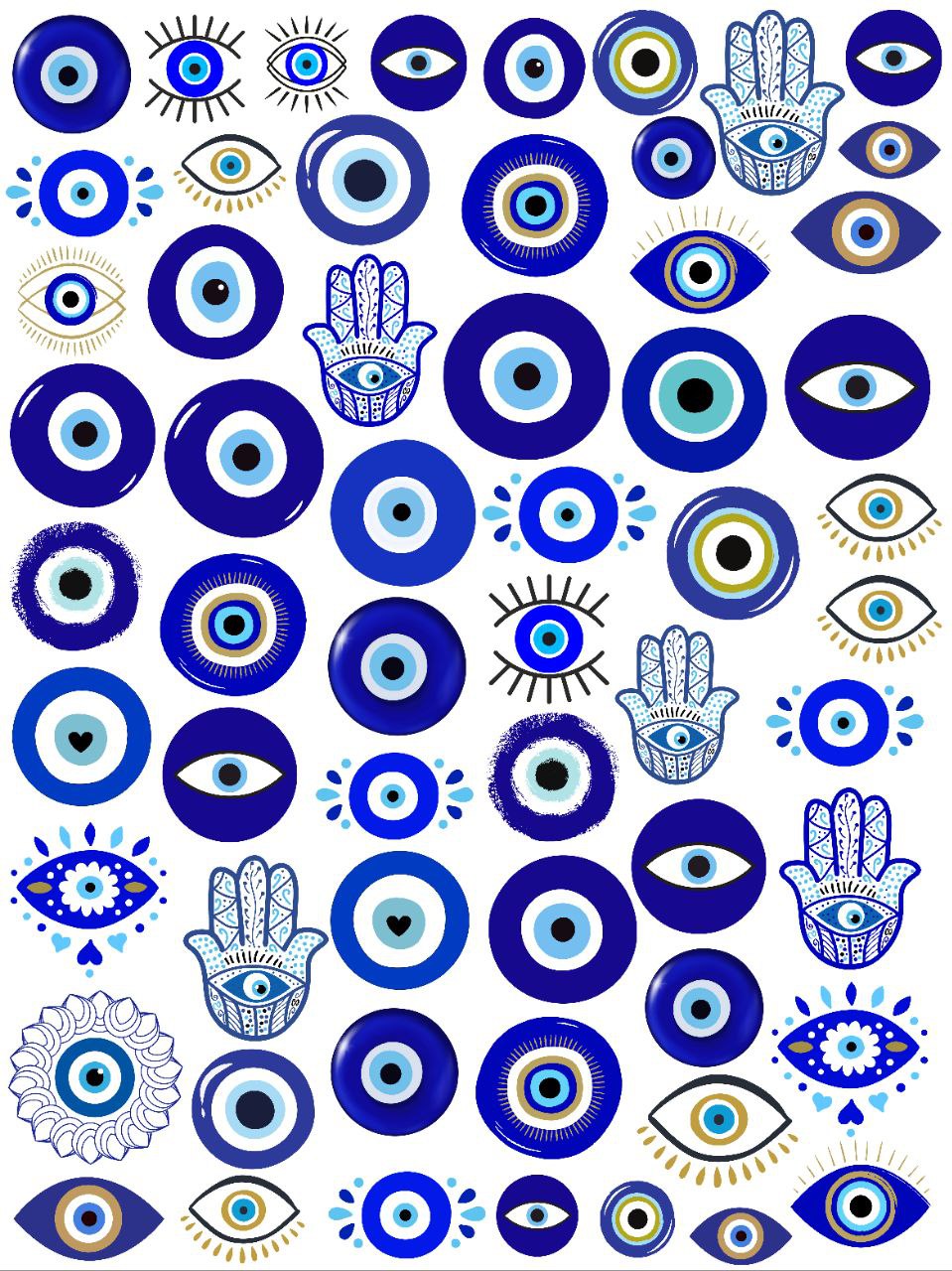 Evil Eye Hamsa Palm - Mashup (Instant Transfer Sheet)