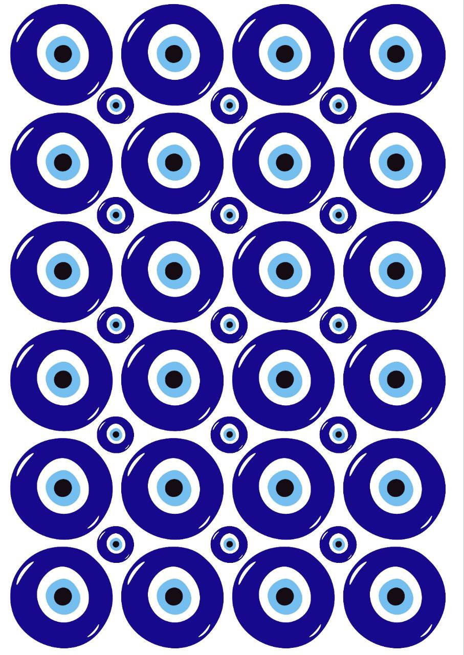 Evil-Eye Symbol - Press N Peel Stickers (UV DTF) Size A6