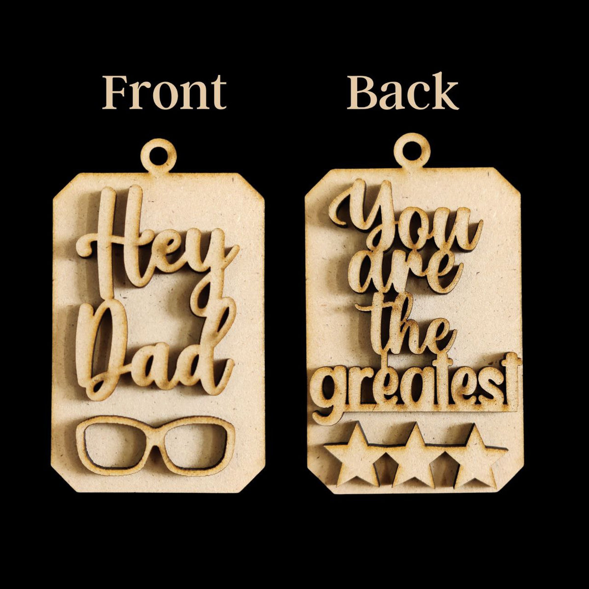 Father's Day 2 - Dad ( Front Back MDF Keychain bases )
