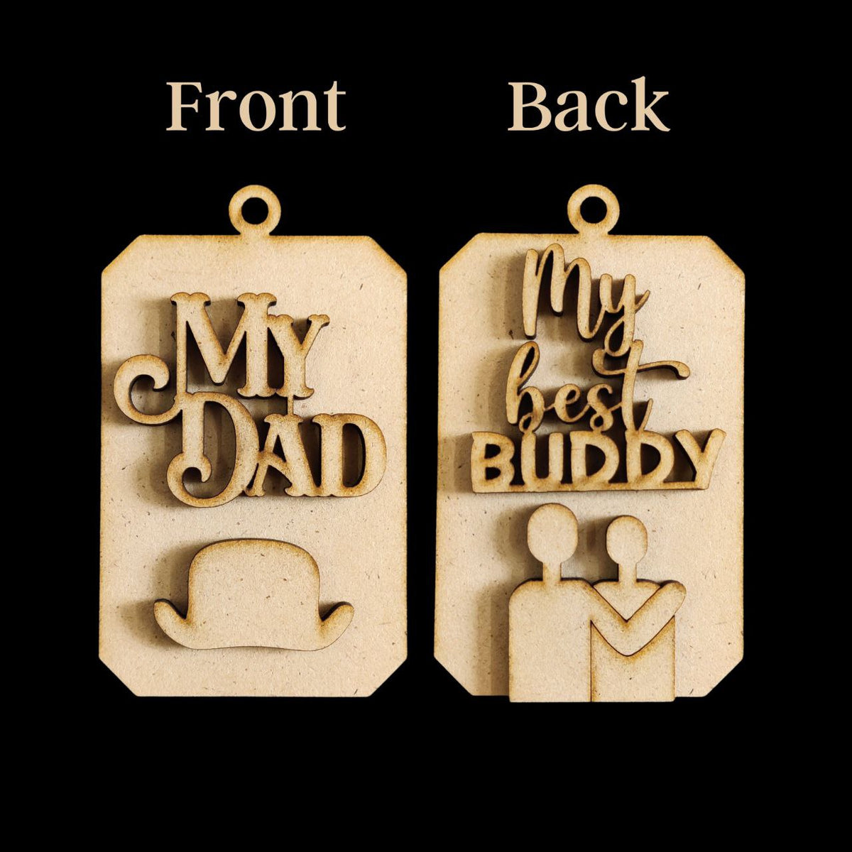 Father's Day 5 - Dad ( Front Back MDF Keychain bases )