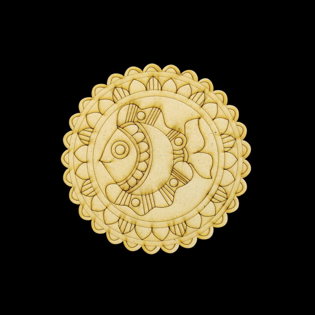Fish - Madhubani Art (MDF Premarked Base - Folk Art)