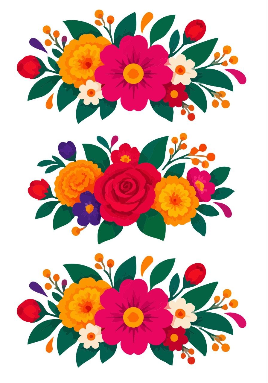 Floral Cluster Bunch - Mini Instant Transfer Sheet