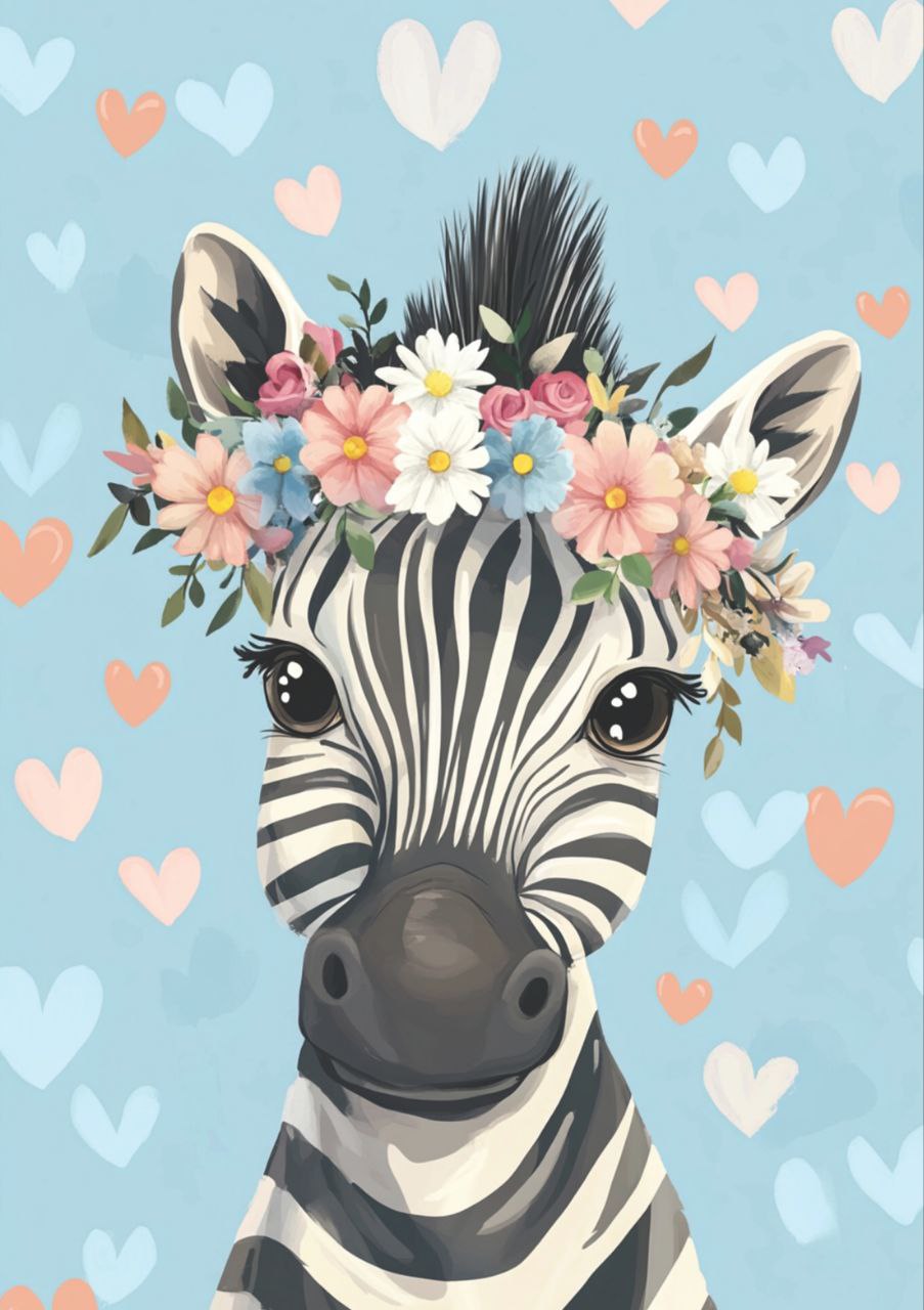 Floral Zebra (Decoupage Paper)