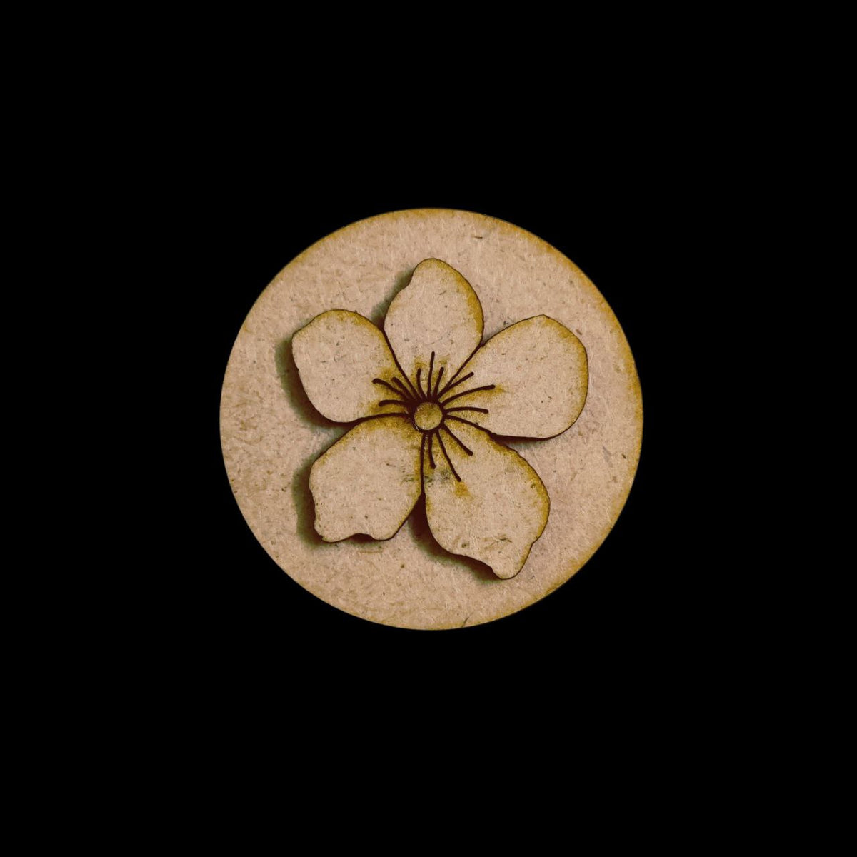 Flower 1 (MDF Round Fridge Magnet Base)
