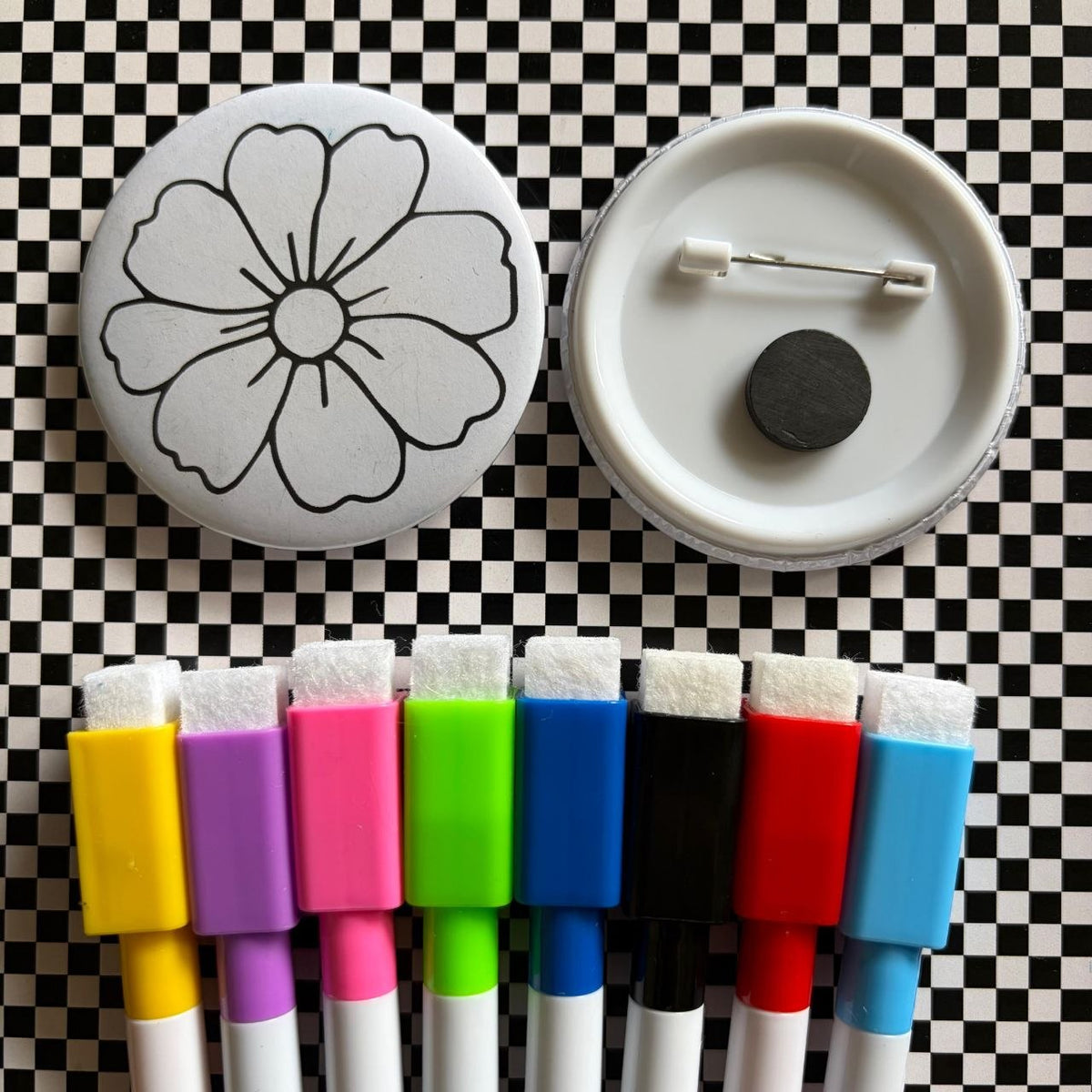 Flower - Color & Wipe Badge cum Fridge Magnet Kit