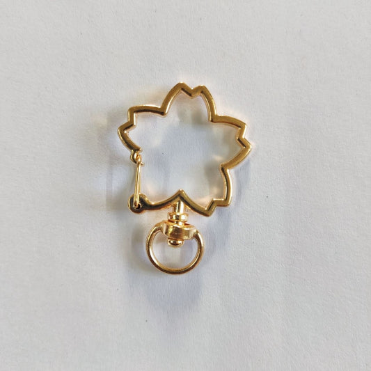 Flower - Swivel Clasp Keyring (Gold)