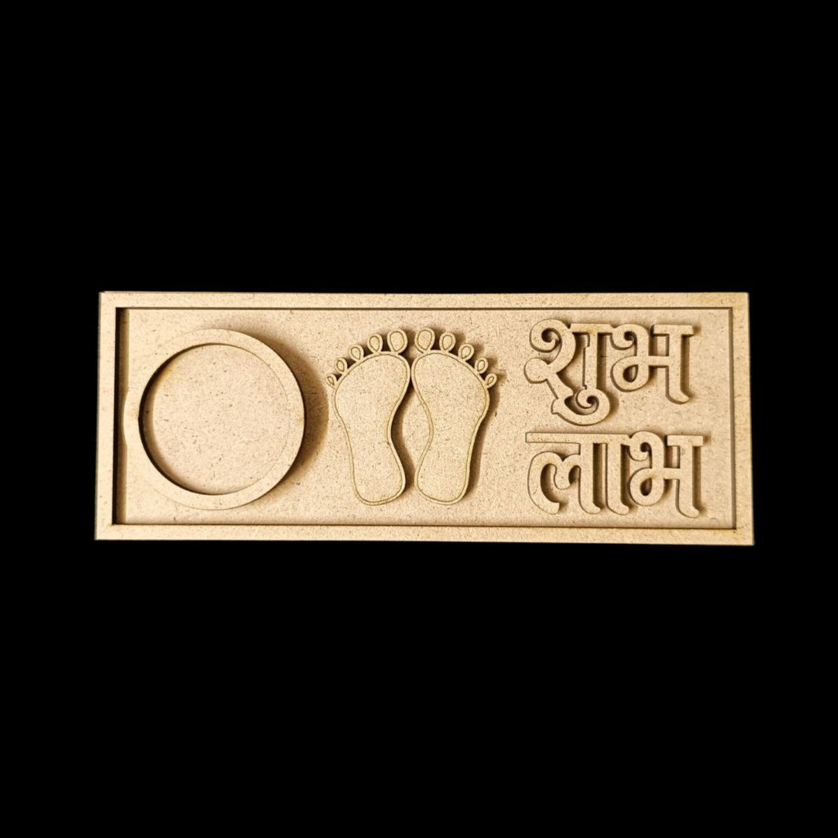 Footprint Charan Tealight Board - MDF Shubh Labh Cutout