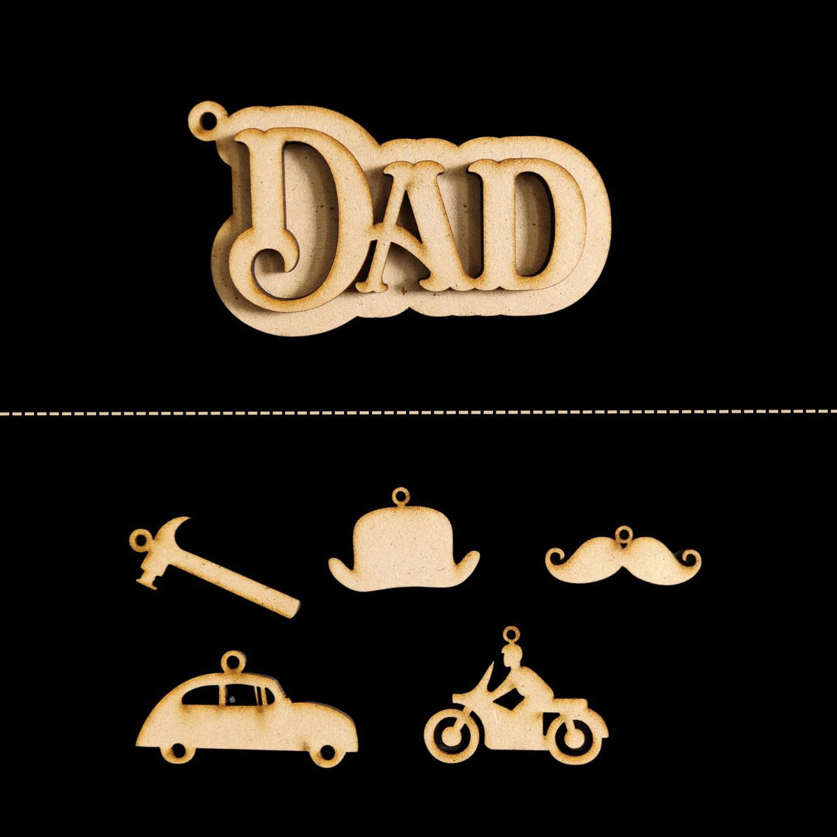 Dad ( MDF Key chain base with embellishment )