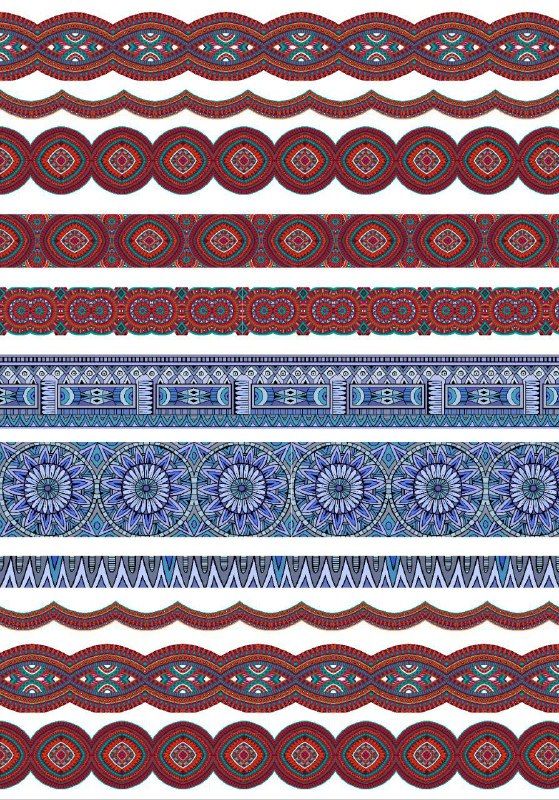 Fractal pattern strips (Instant Transfer Sheet)