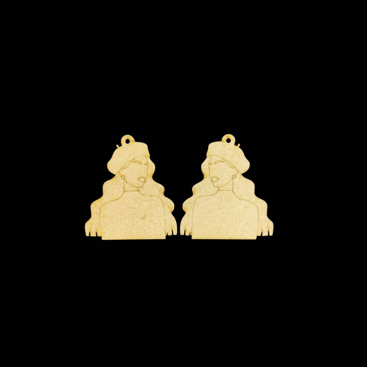 French Girl - Earring Base (MDF)