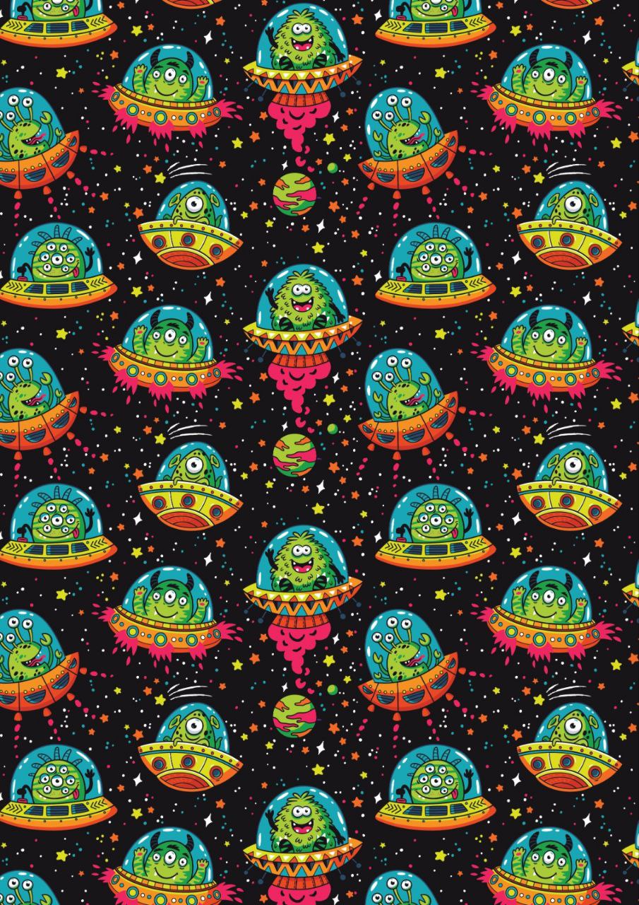 Friendly Aliens in UFOs (Kids - Decoupage Papers )