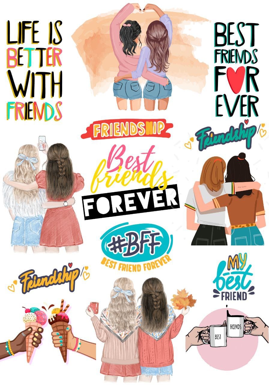 Friendship Illustration ( Instant Transfer Sheets )