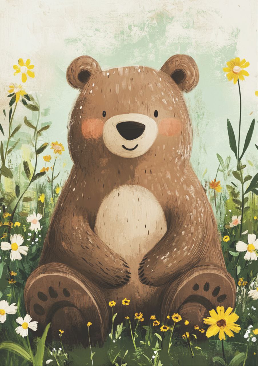 Giant Bear Floral (Decoupage Paper)