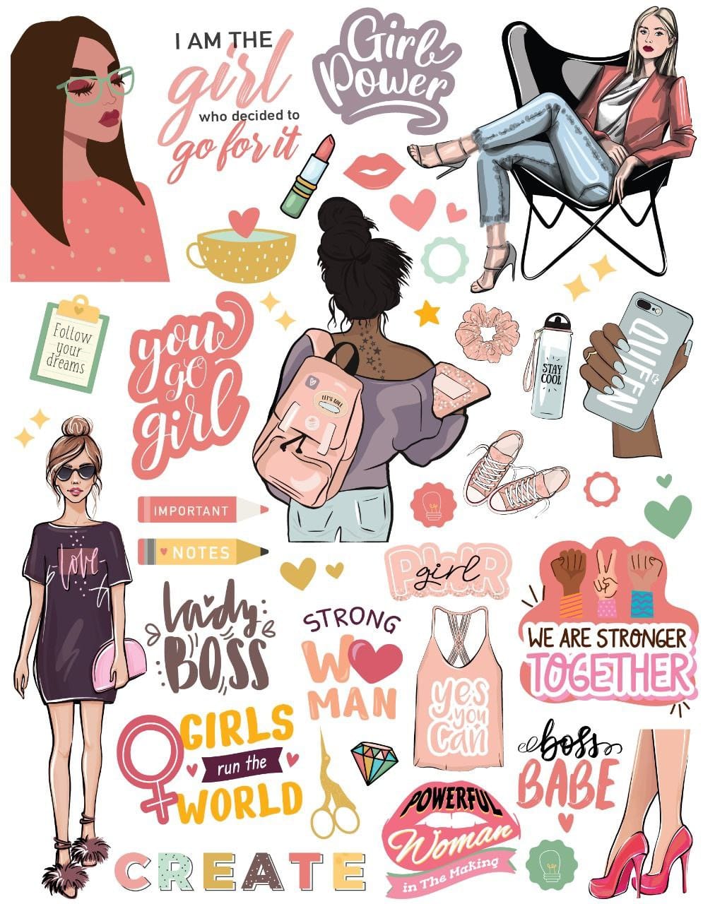 Girl Power ( Instant Transfer Sheets )