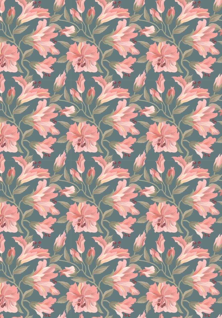 Green n Pink Florals ( Instant Transfer Sheets )