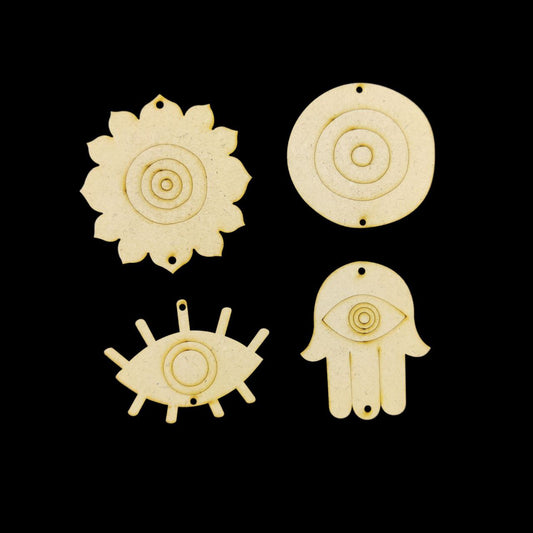 Hamsa Palm / Evil eye - Ethnic (MDF wall car dangler)