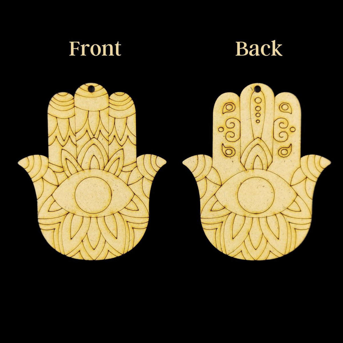 Hamsa Palm - Front/back ethnic (MDF Premarked Keychain base)
