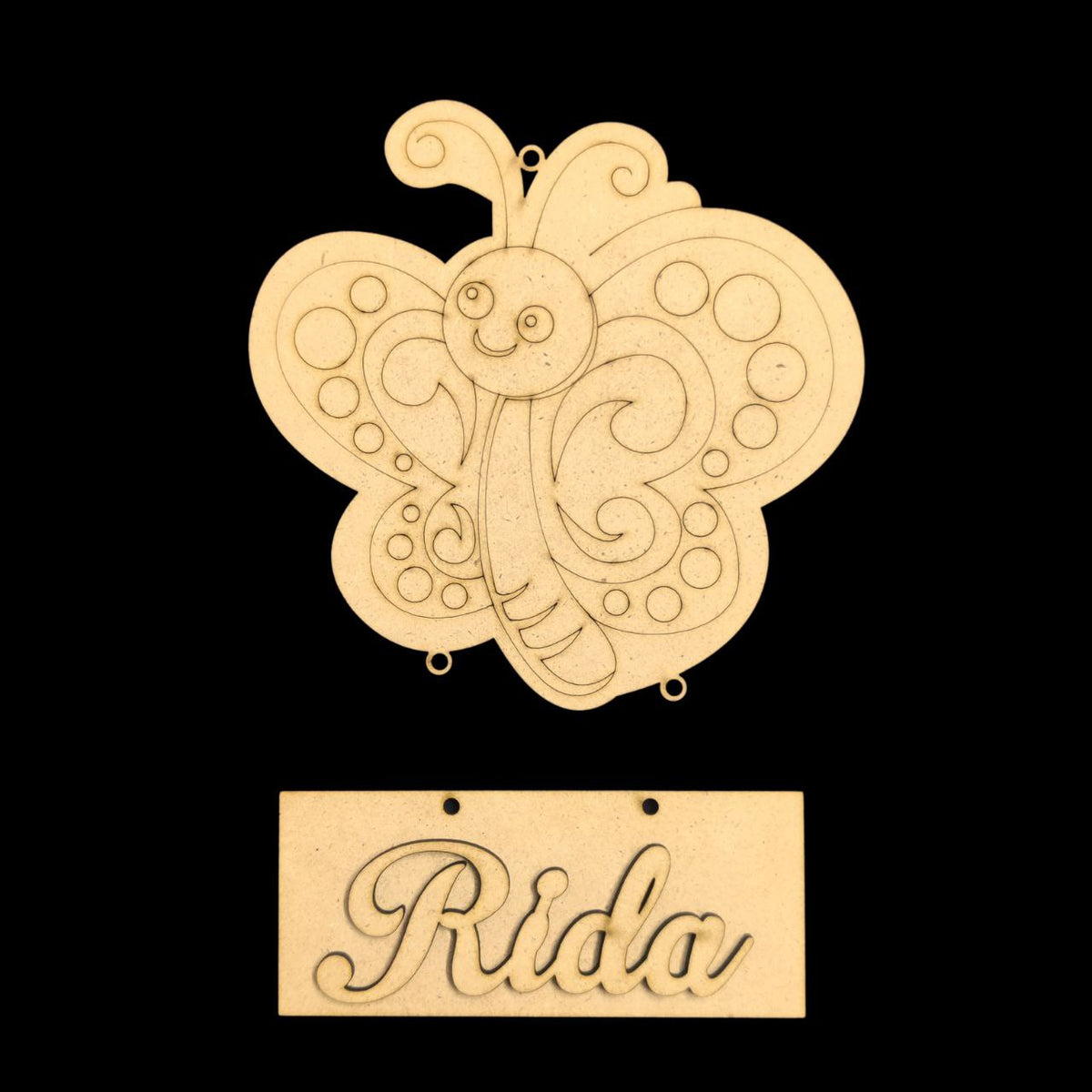 Butterfly with me ( Mini name plate - MDF ) Personalised