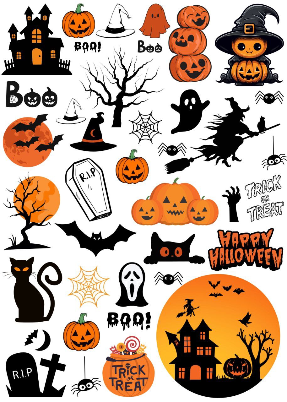 Happy Halloween Elements (Instant Transfer Sheet)