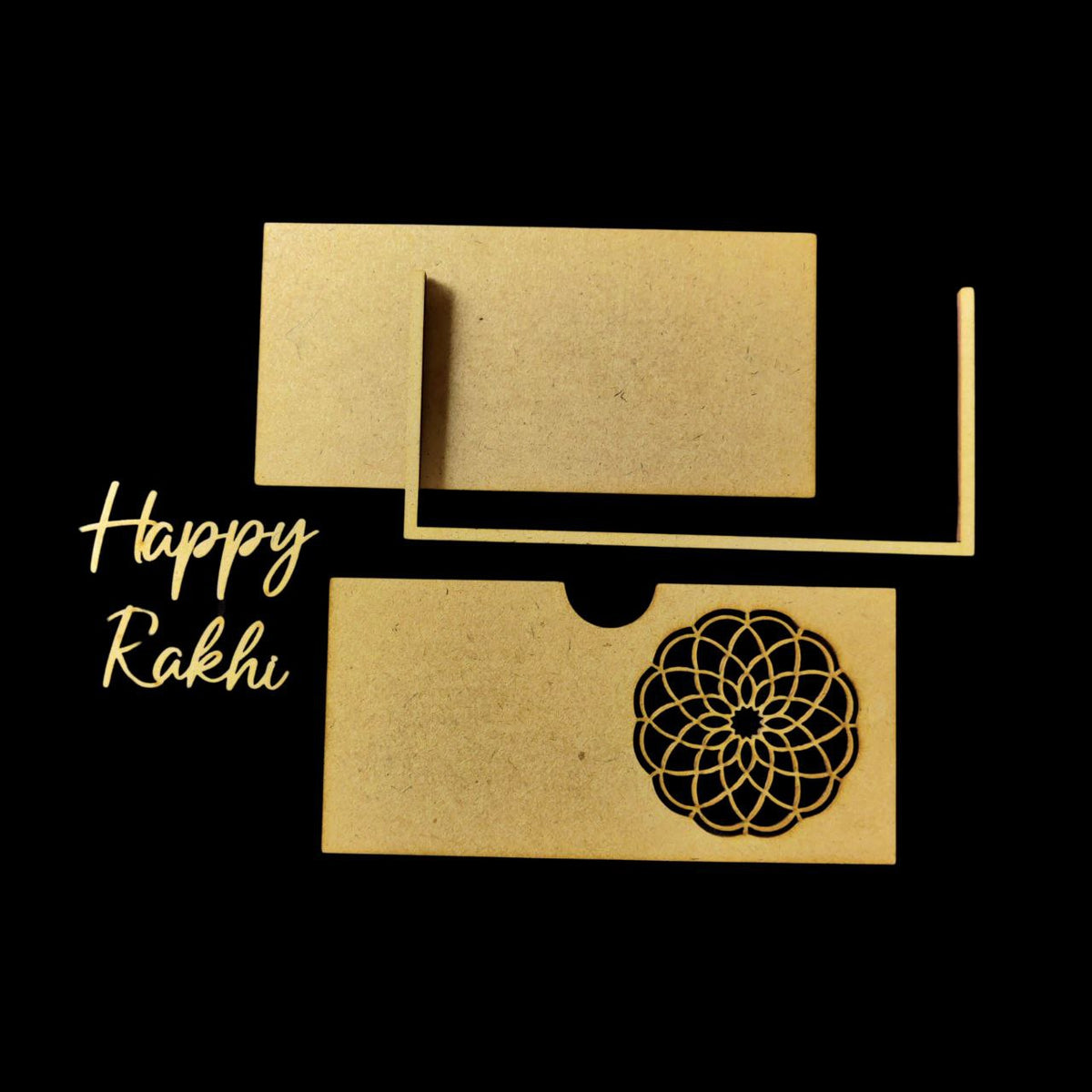 Happy Rakhi - Floral Mandala Cash Envelope (MDF)