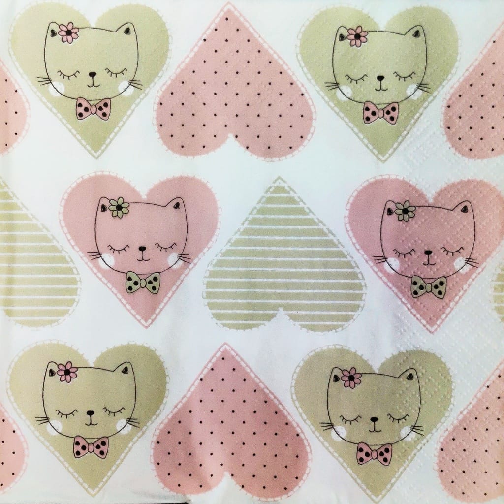 Heart Kitty ( German Napkins Tissues )