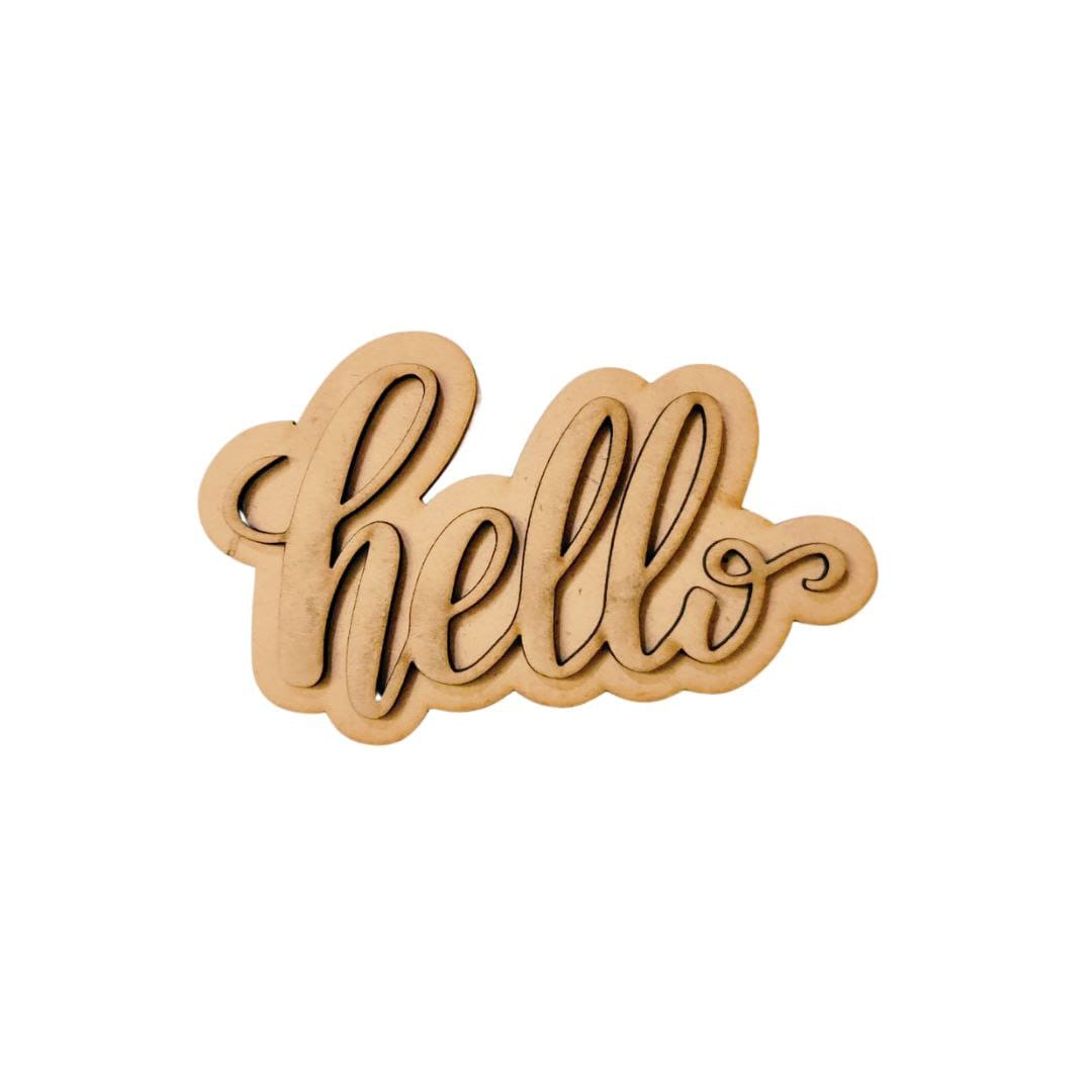 Hello - Layered Embellishments ( Fridge Magnet Base )