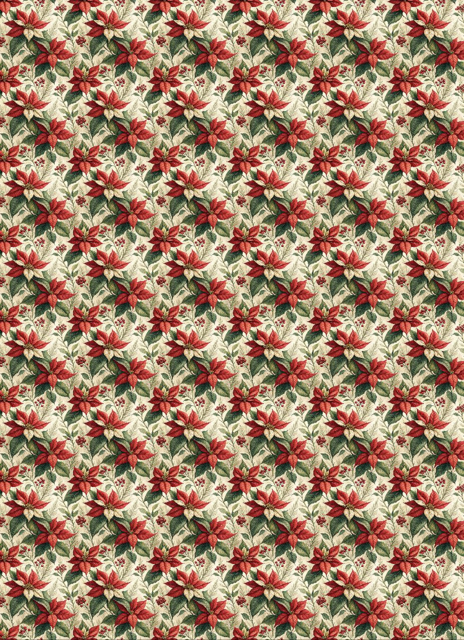 Holly Leaves Flower and Berries (Instant Transfer Sheet) Christmas