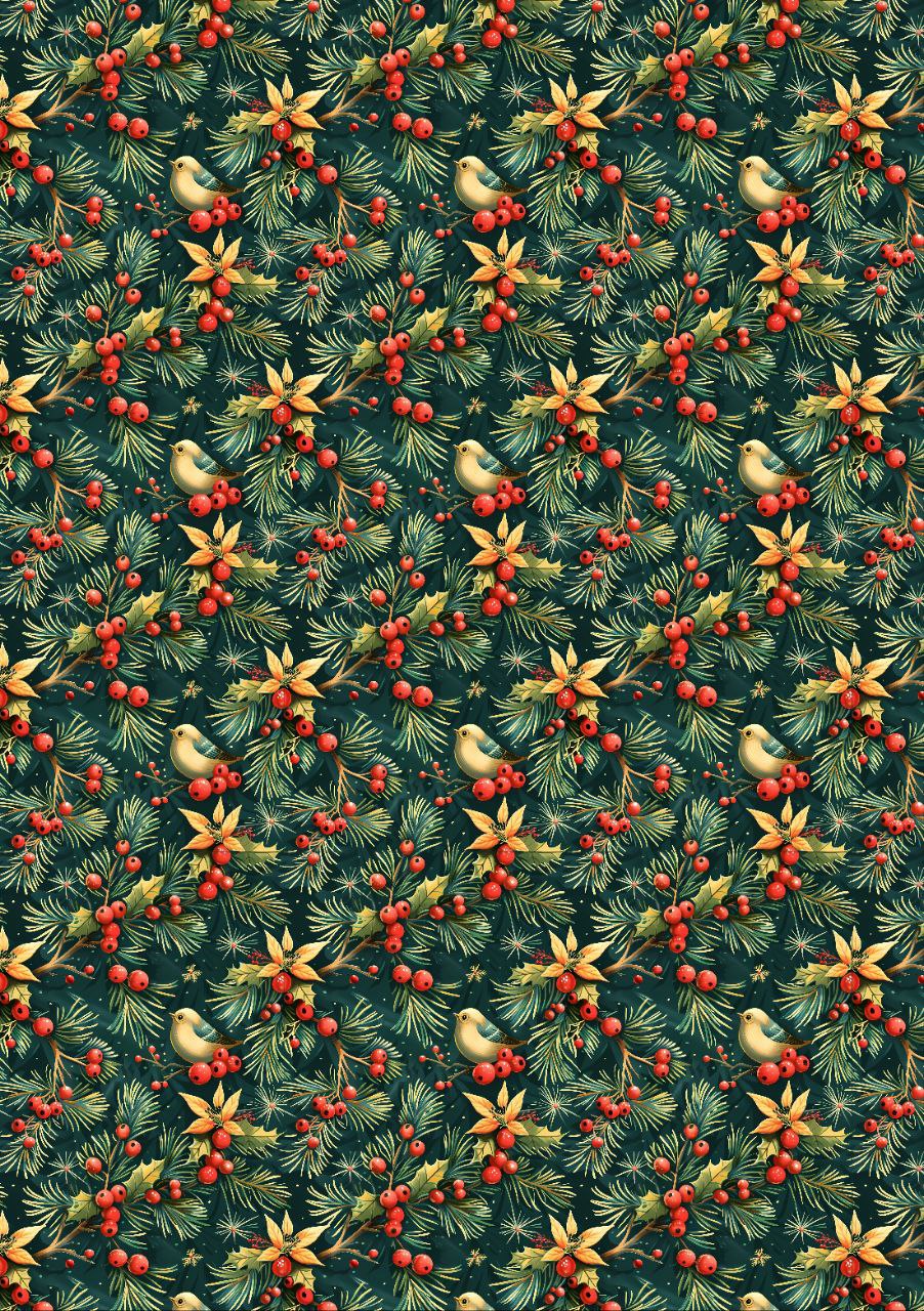 Holly Leaves n Berries (Decoupage Paper) Christmas