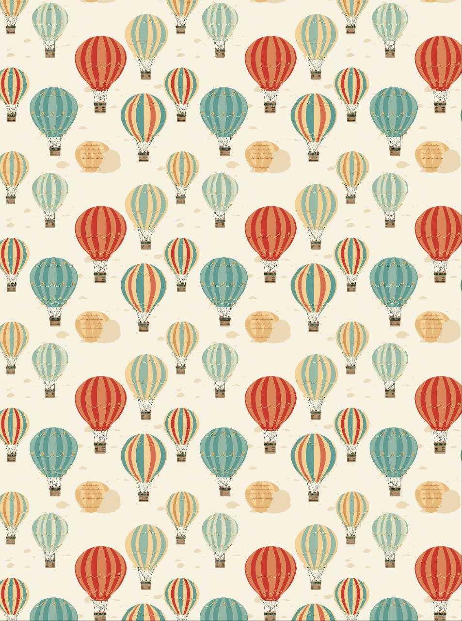 Hot air balloons lineup - Seamless Pattern (Decoupage Paper)