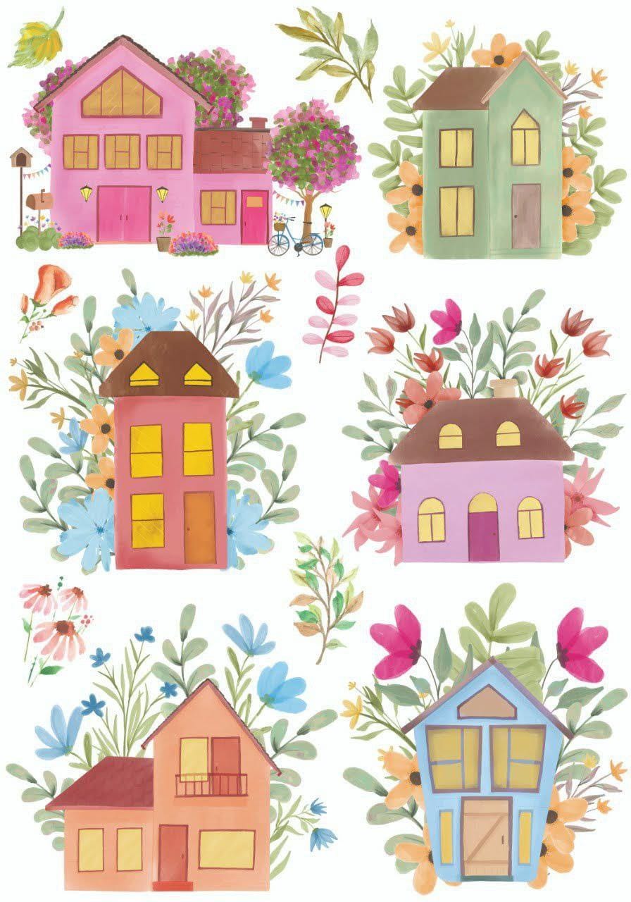 Houses ( Instant Transfer Sheets )