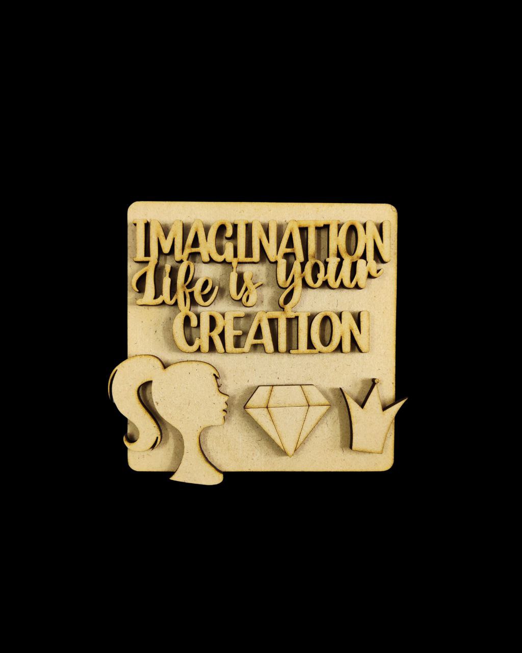 Imagination - Barbie ( MDF fridge magnet base )