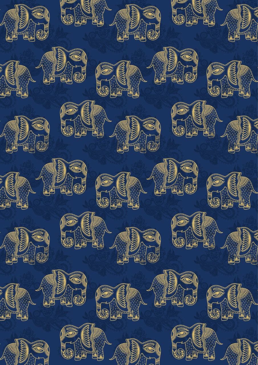 Indigo Elephant desi (Instant Transfer Sheet)