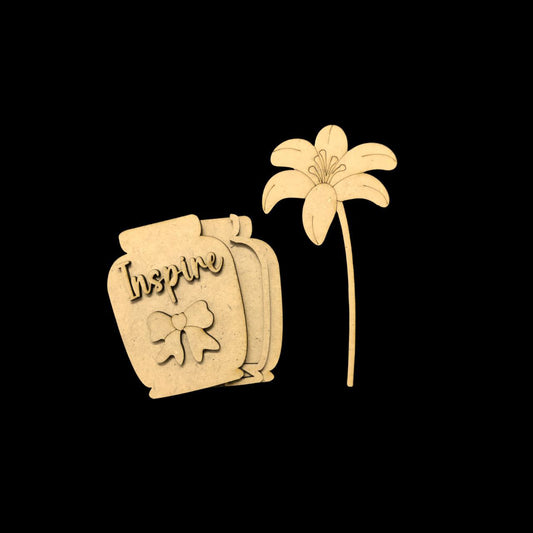 Inspire - Flower Vase (MDF Fridge Magnet Base )
