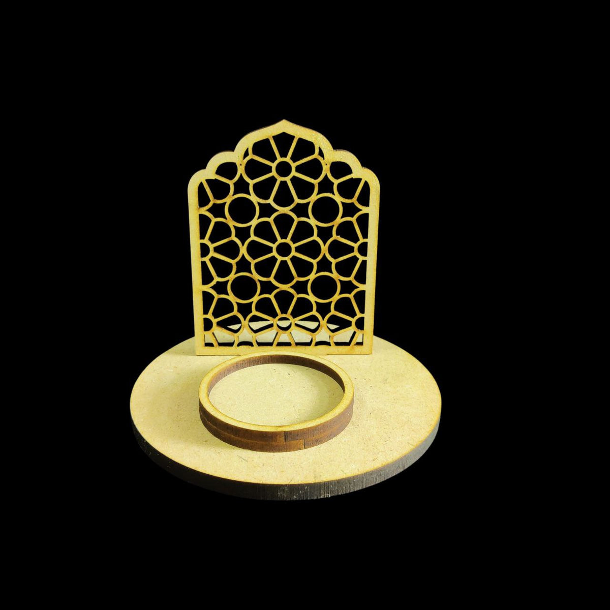Jharokha Floral - Shadow Tealight Holder (Festive MDF) Diwali