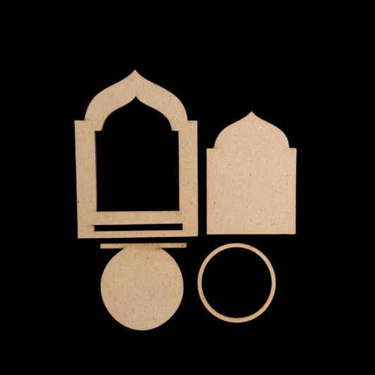 Jharokha Frame 4 - Wall Tealight Holder - MDF Festive