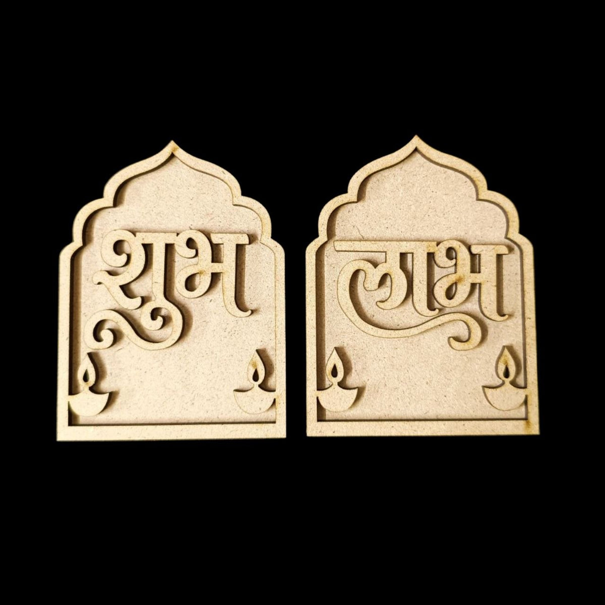 Jharokha Diyas - MDF Shubh Labh Cutout