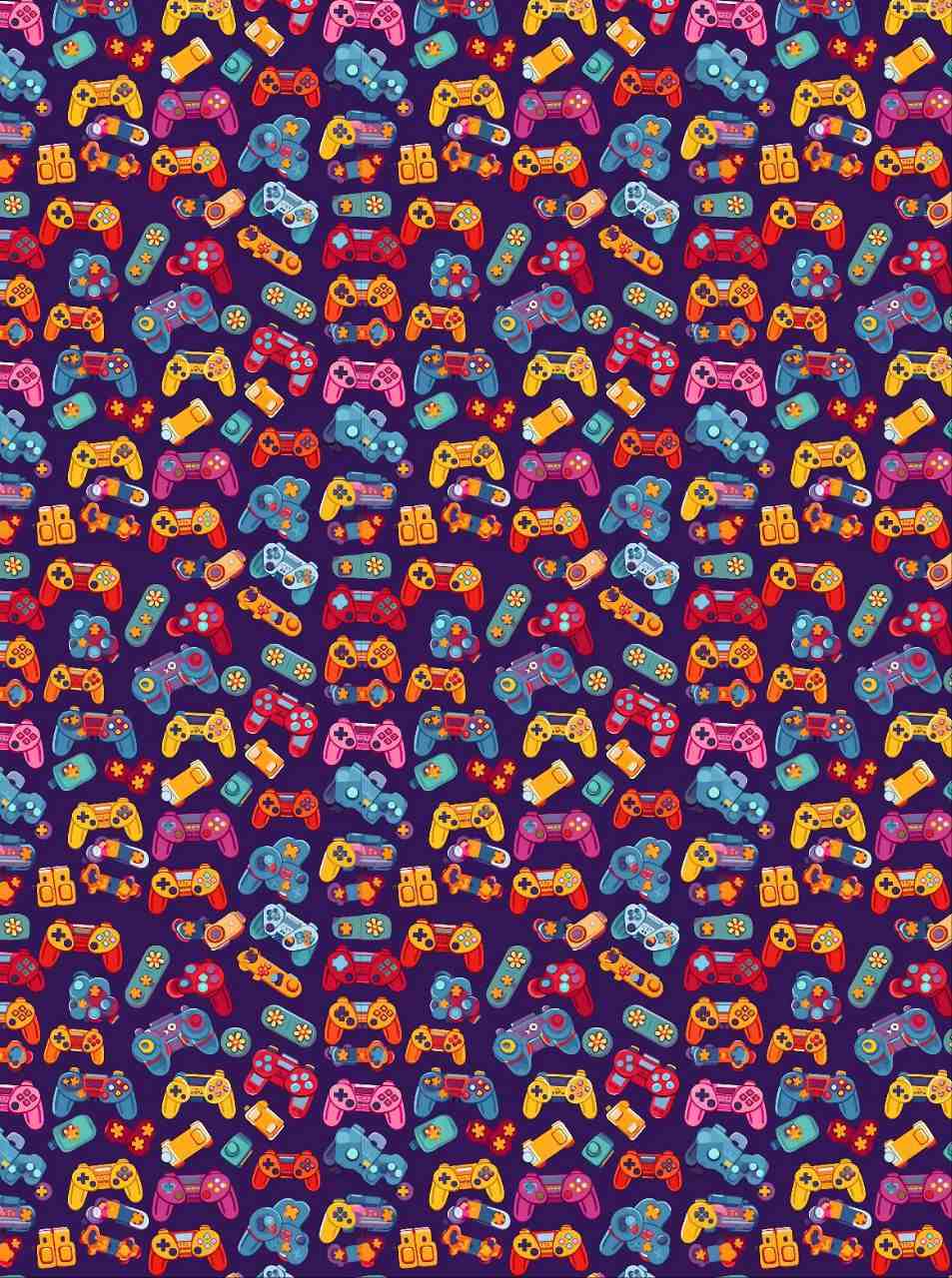Joysticks and Game Controllers - Seamless Pattern (Decoupage Paper)