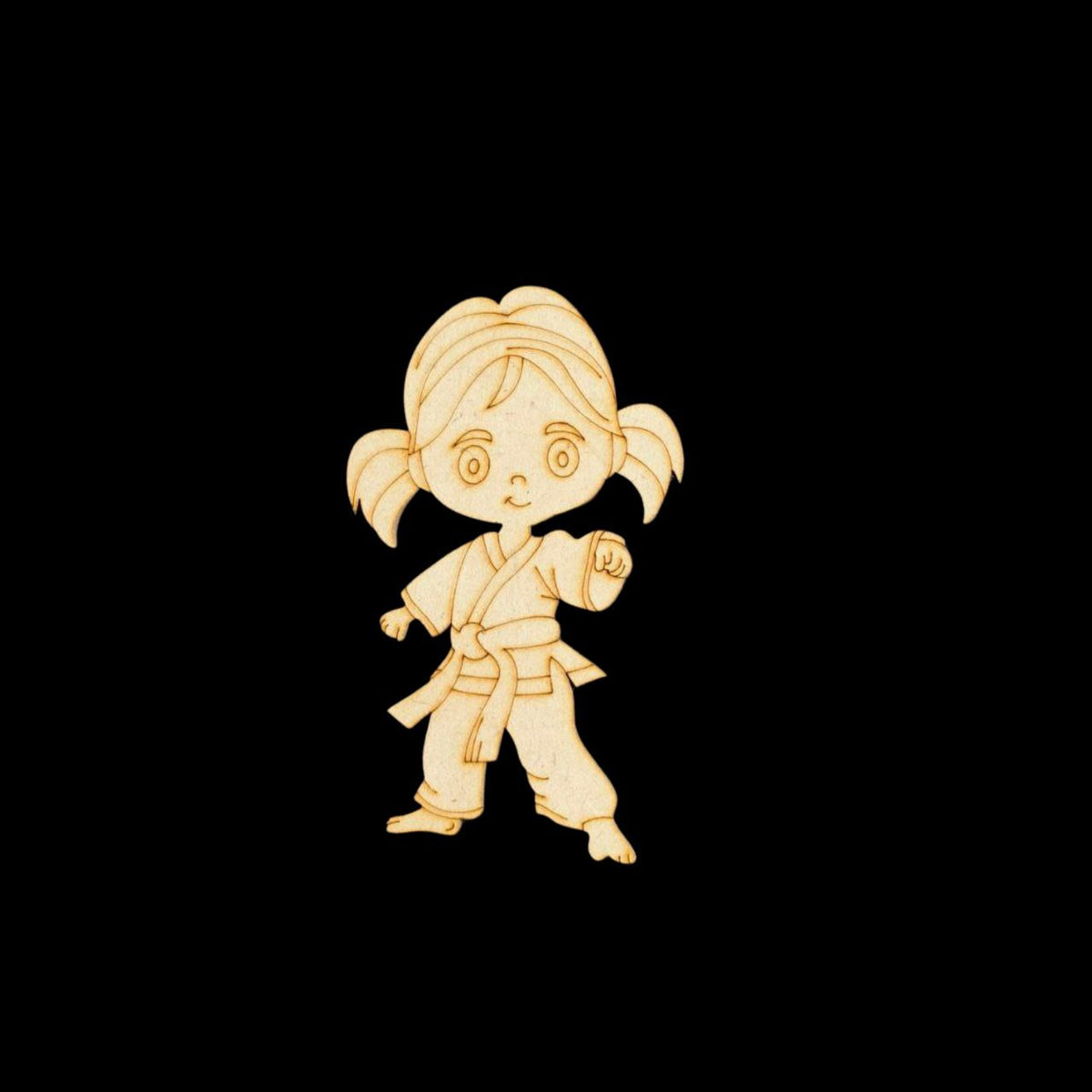 Karate Champ Girl (MDF - Premarked Painting base)