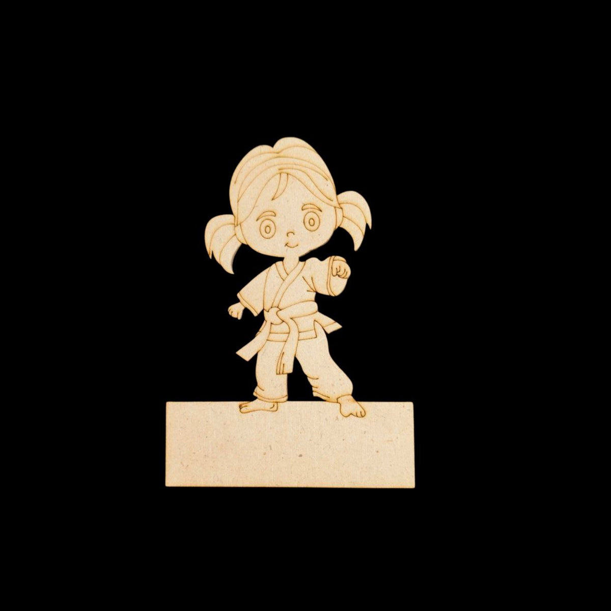 Karate Girl (Mini Fridge Magnet Name Board) MDF