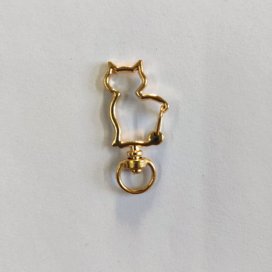 Kitty Cat - Swivel Clasp Keyring (Gold)