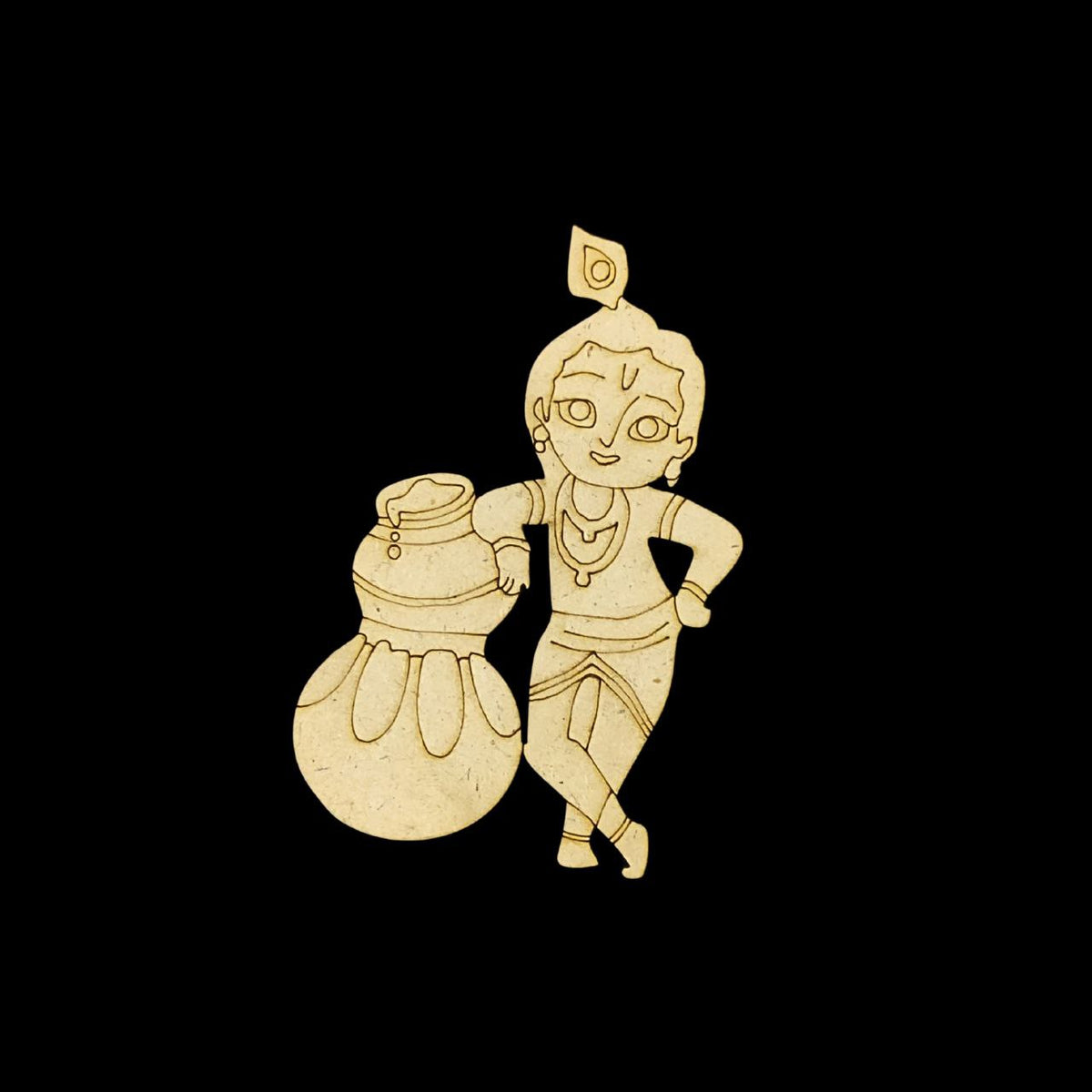 Krishna with Makkhan Stock (Premarked base MDF) Hindu elements