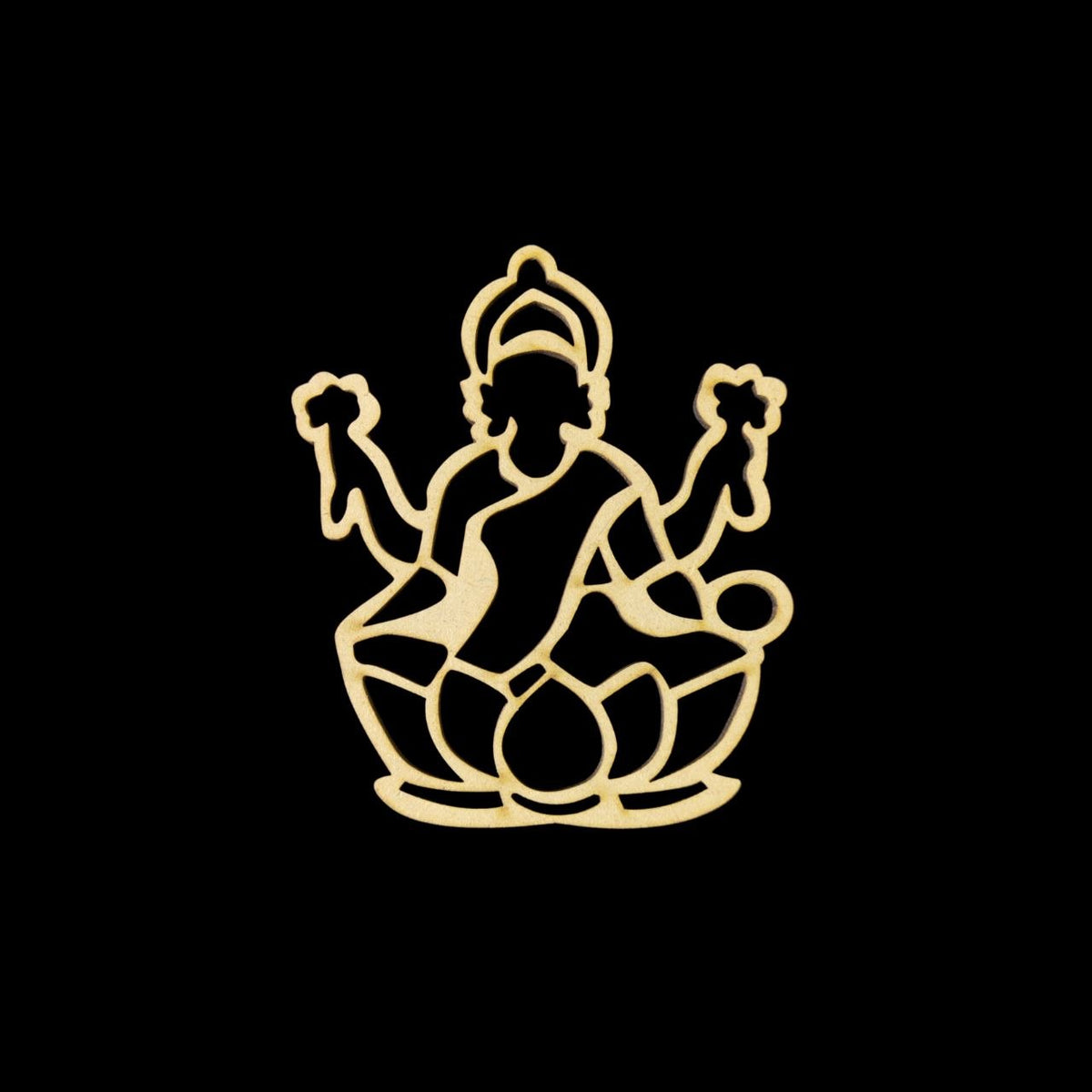 Lakshmi Lotus Silhouette - MDF Cutout Embellishment