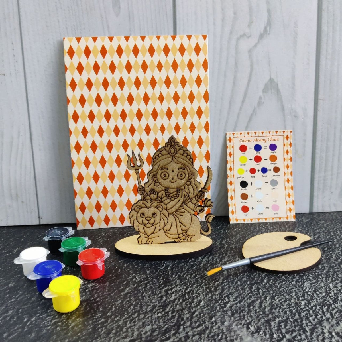 Durga riding Lion - DIY Standee Kit MDF