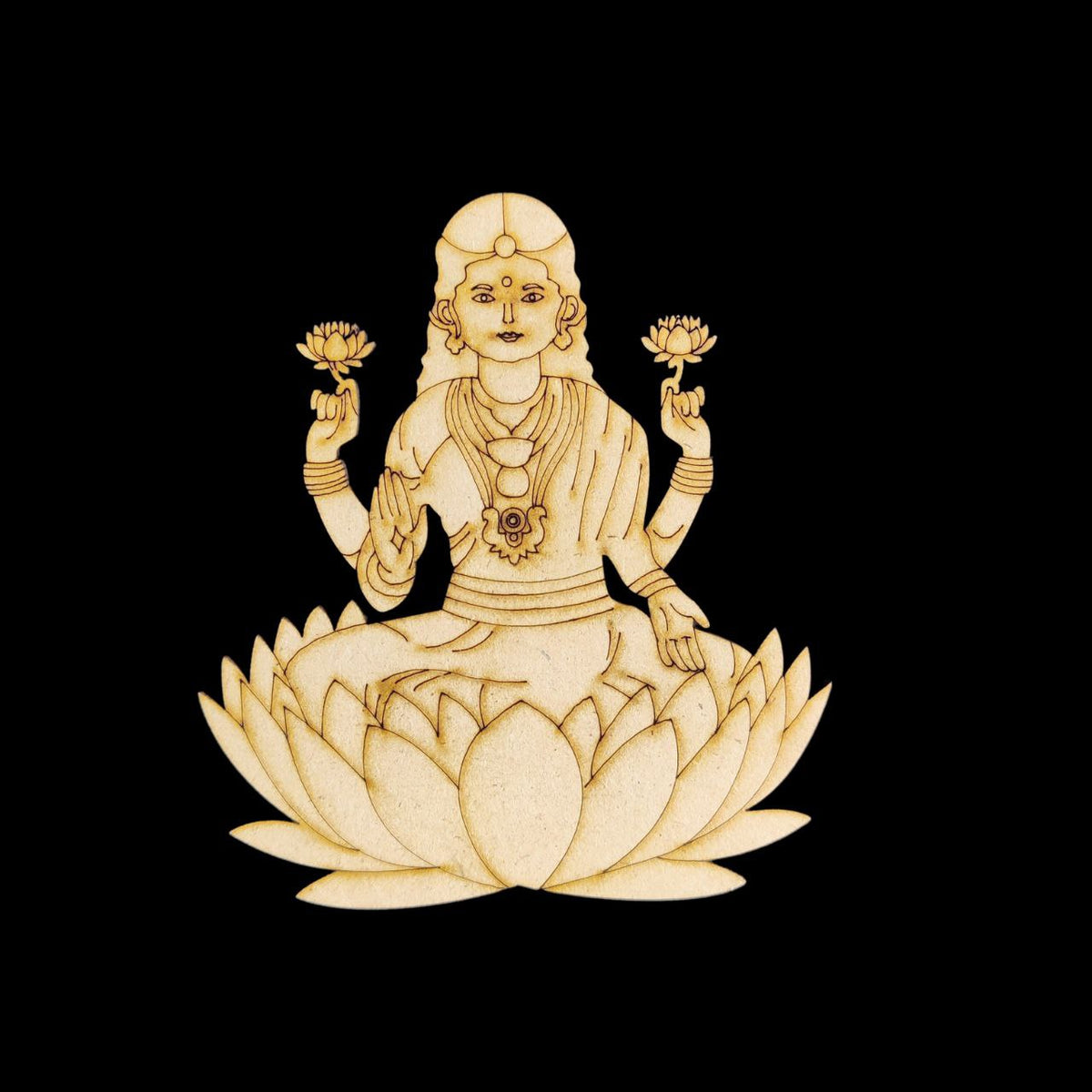 Laxmi on Lotus - Festive (MDF Premarked cutout)