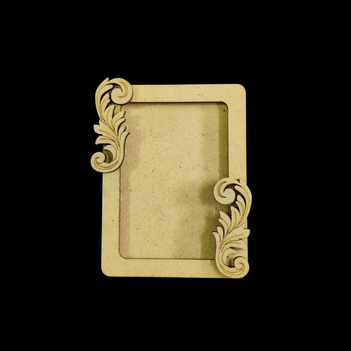 Leaf Motifs Curls - Ethnic Photo Frame Base (MDF Festive)