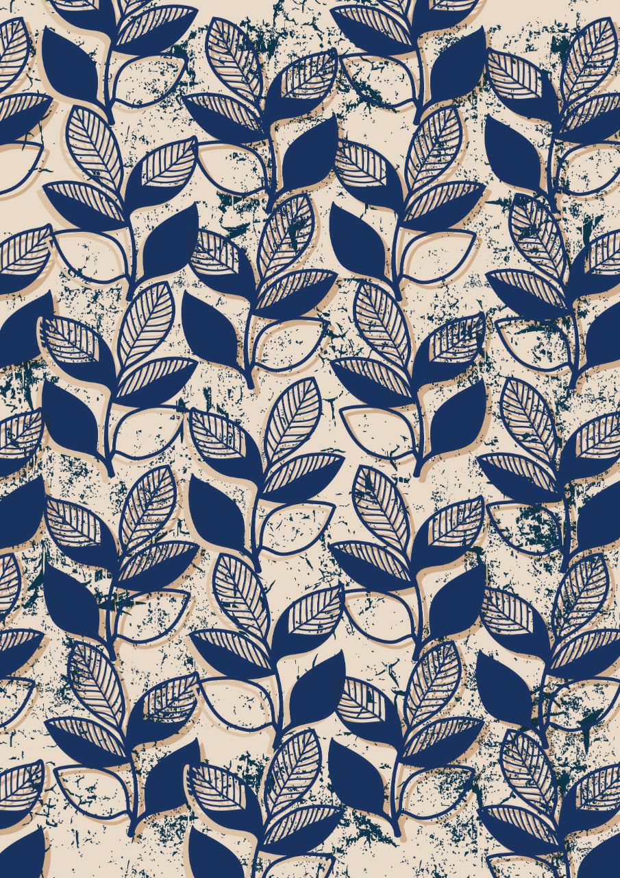 Leaves Indigo (Instant Transfer Sheet)