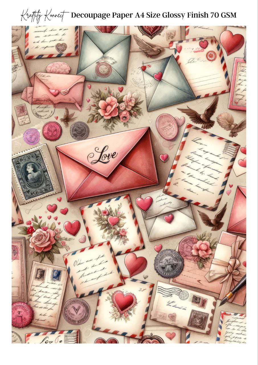 Letters of Love (Decoupage Paper - Valentine's)