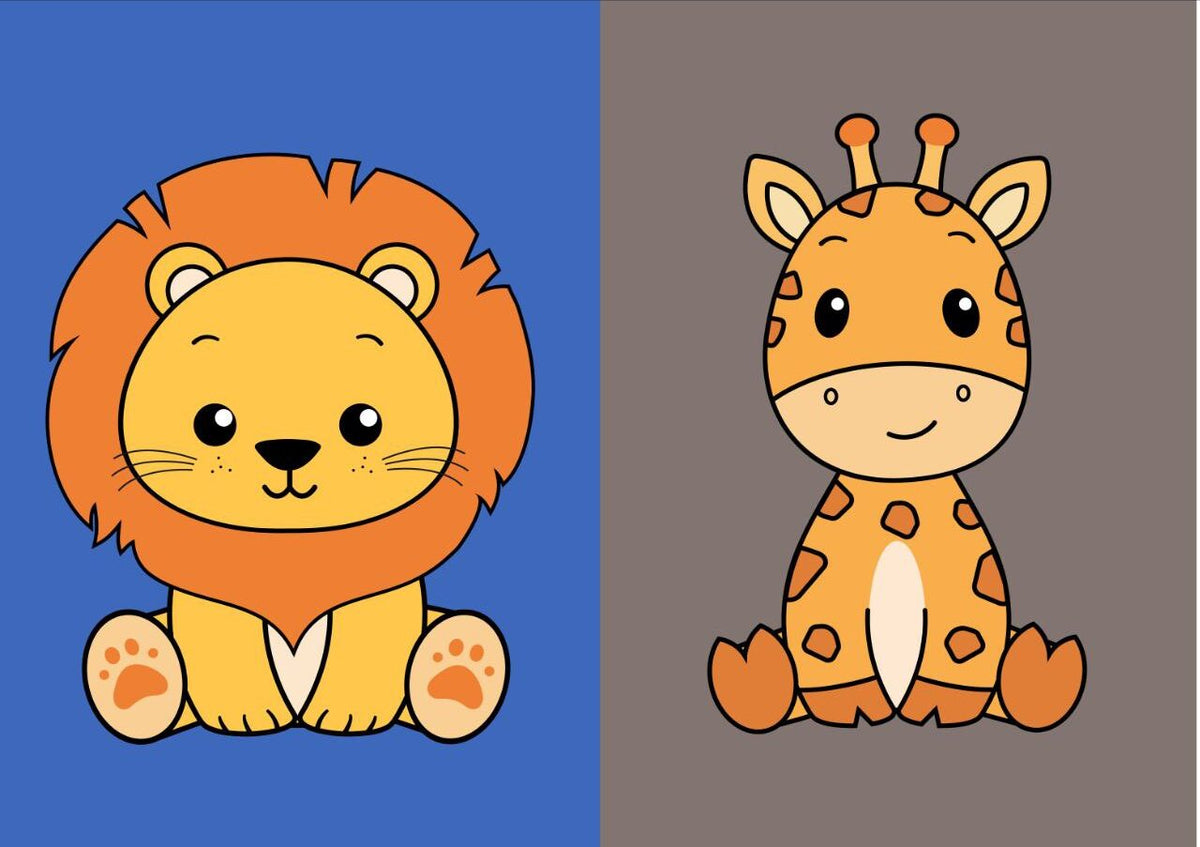 Lion and Giraffe (Decoupage Paper)2in1