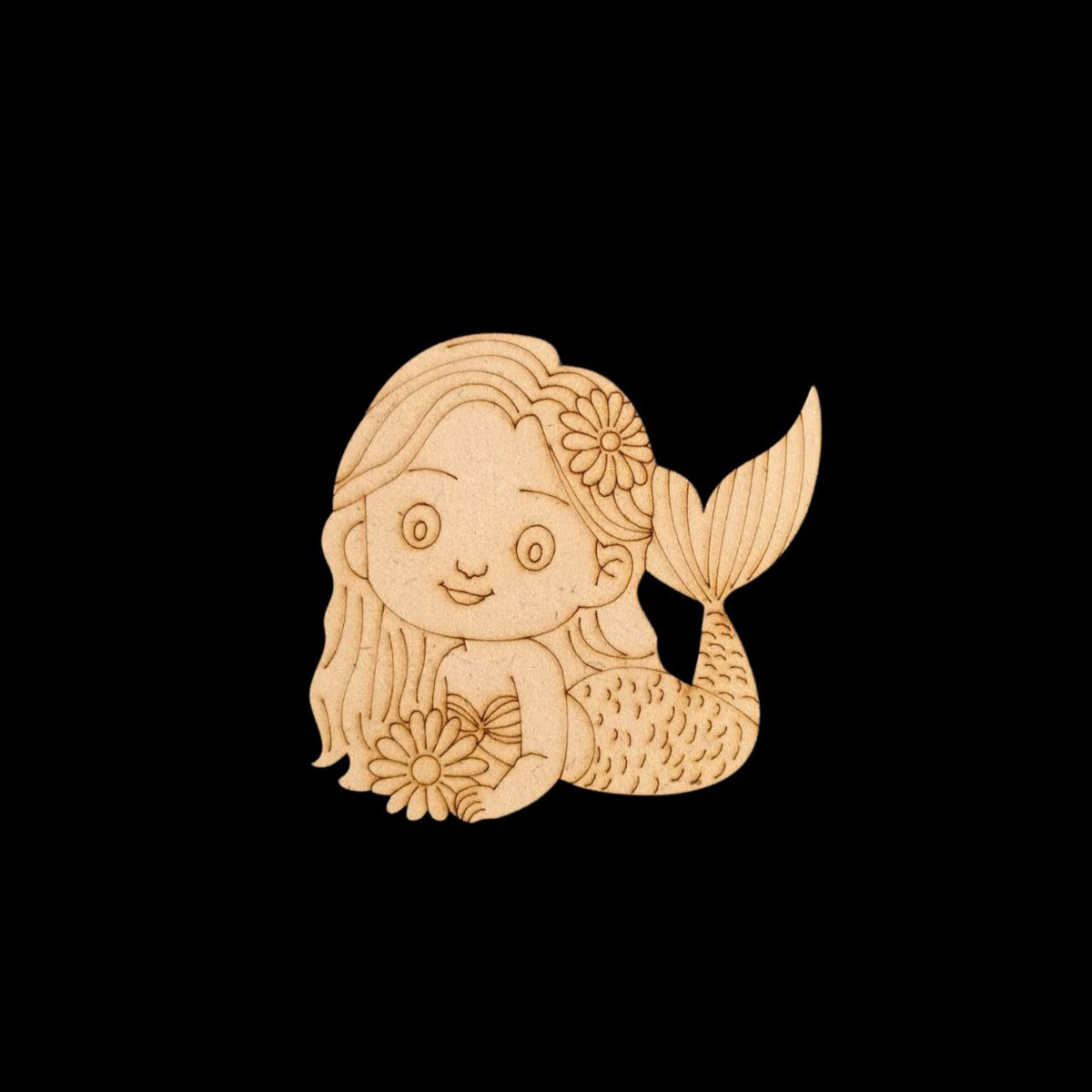 Little Mermaid(MDF Lasercut Premarked Colouring Base)